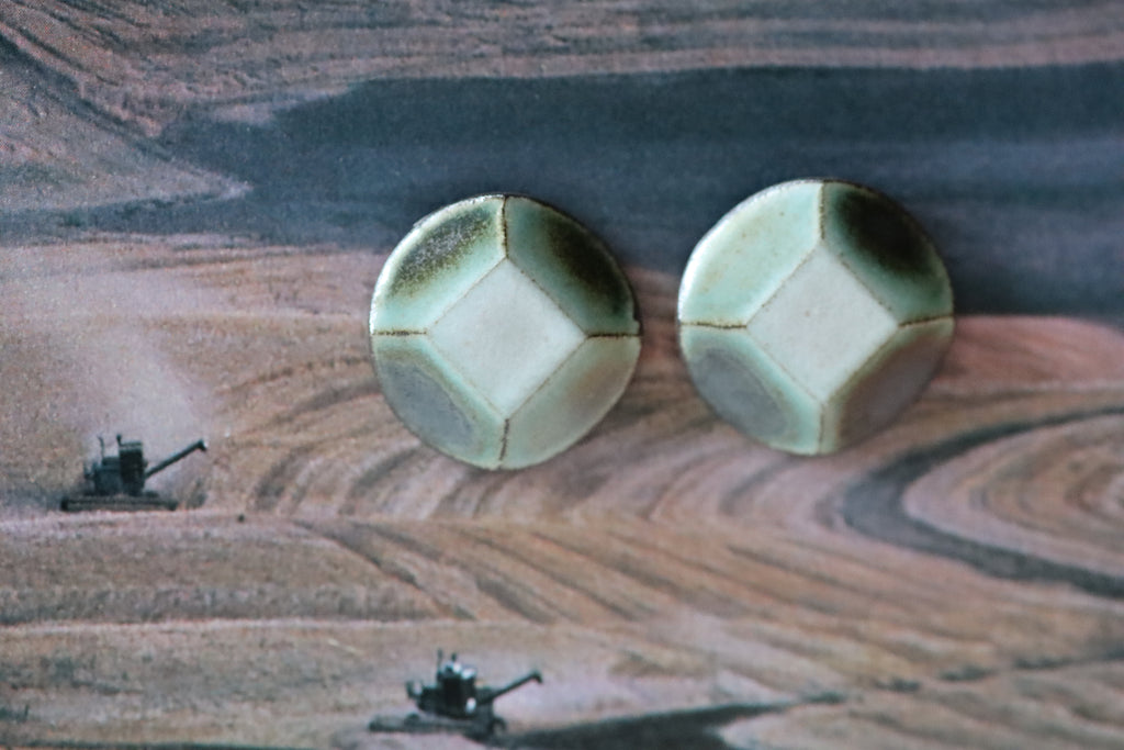 tile earrings - big beveled circles