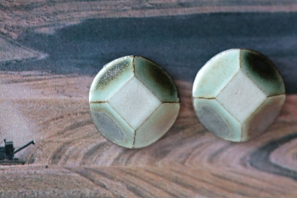 tile earrings - big beveled circles