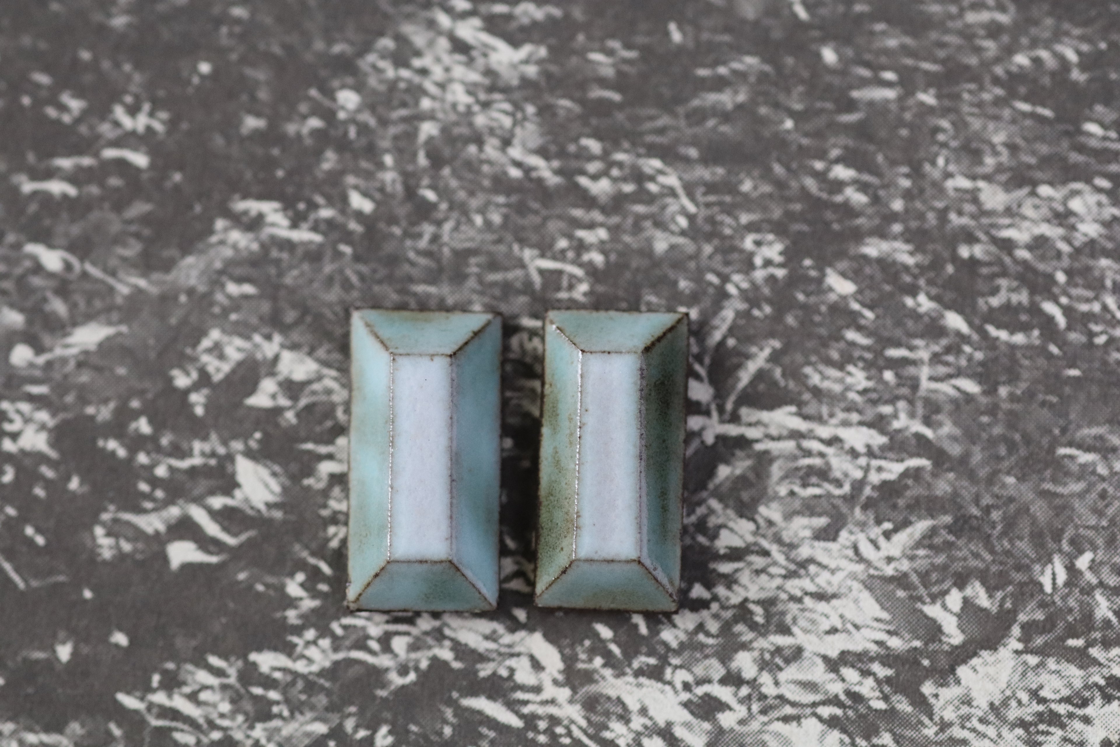 tile earrings - beveled rectangles