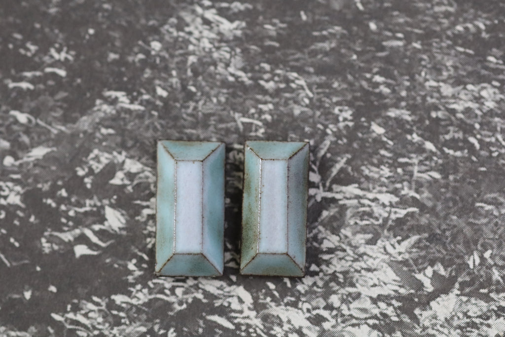 tile earrings - beveled rectangles