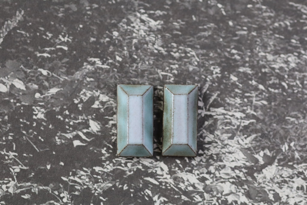 tile earrings - beveled rectangles
