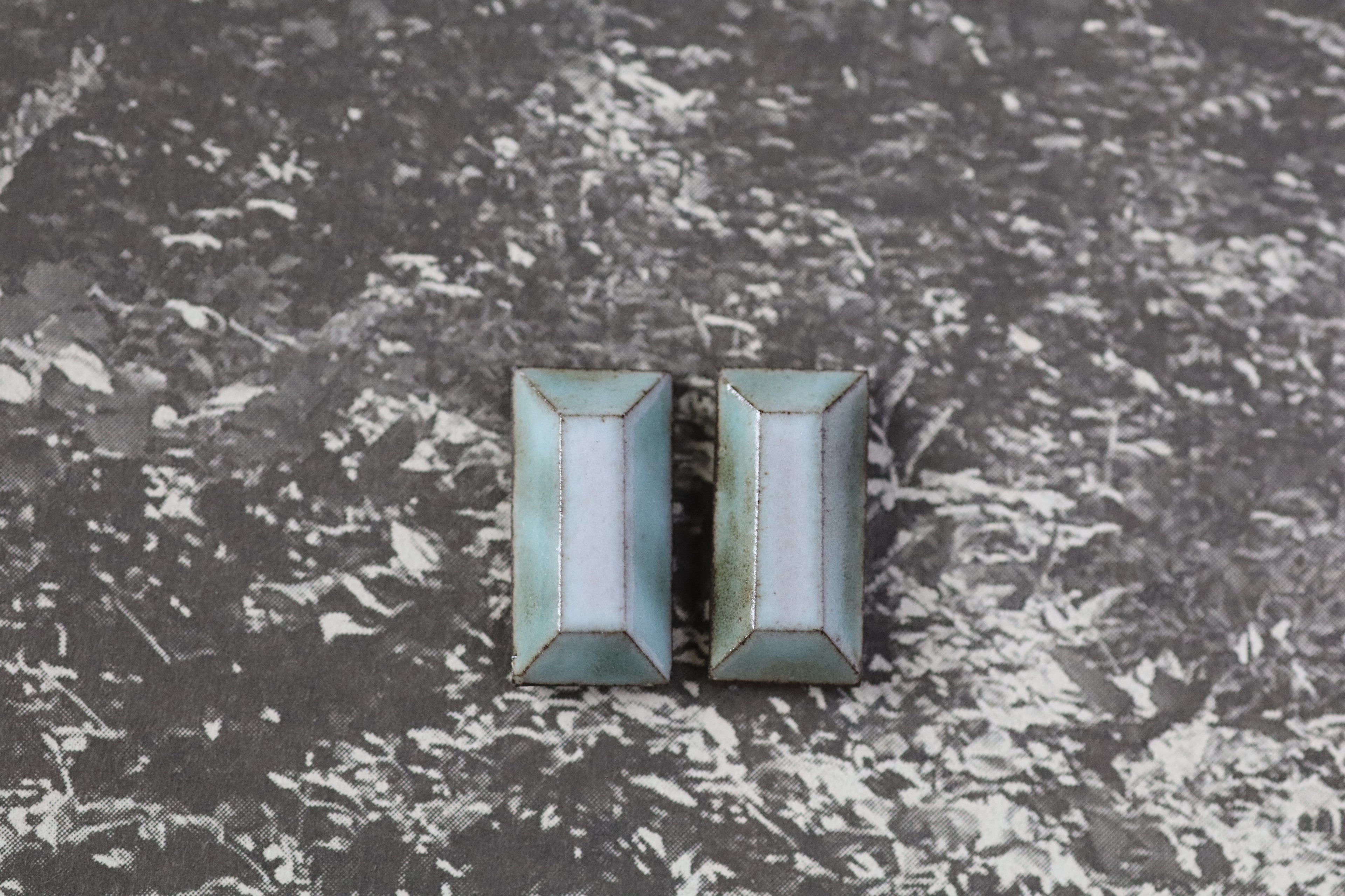 tile earrings - beveled rectangles