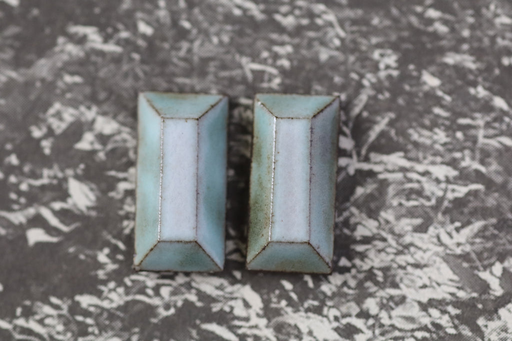 tile earrings - beveled rectangles