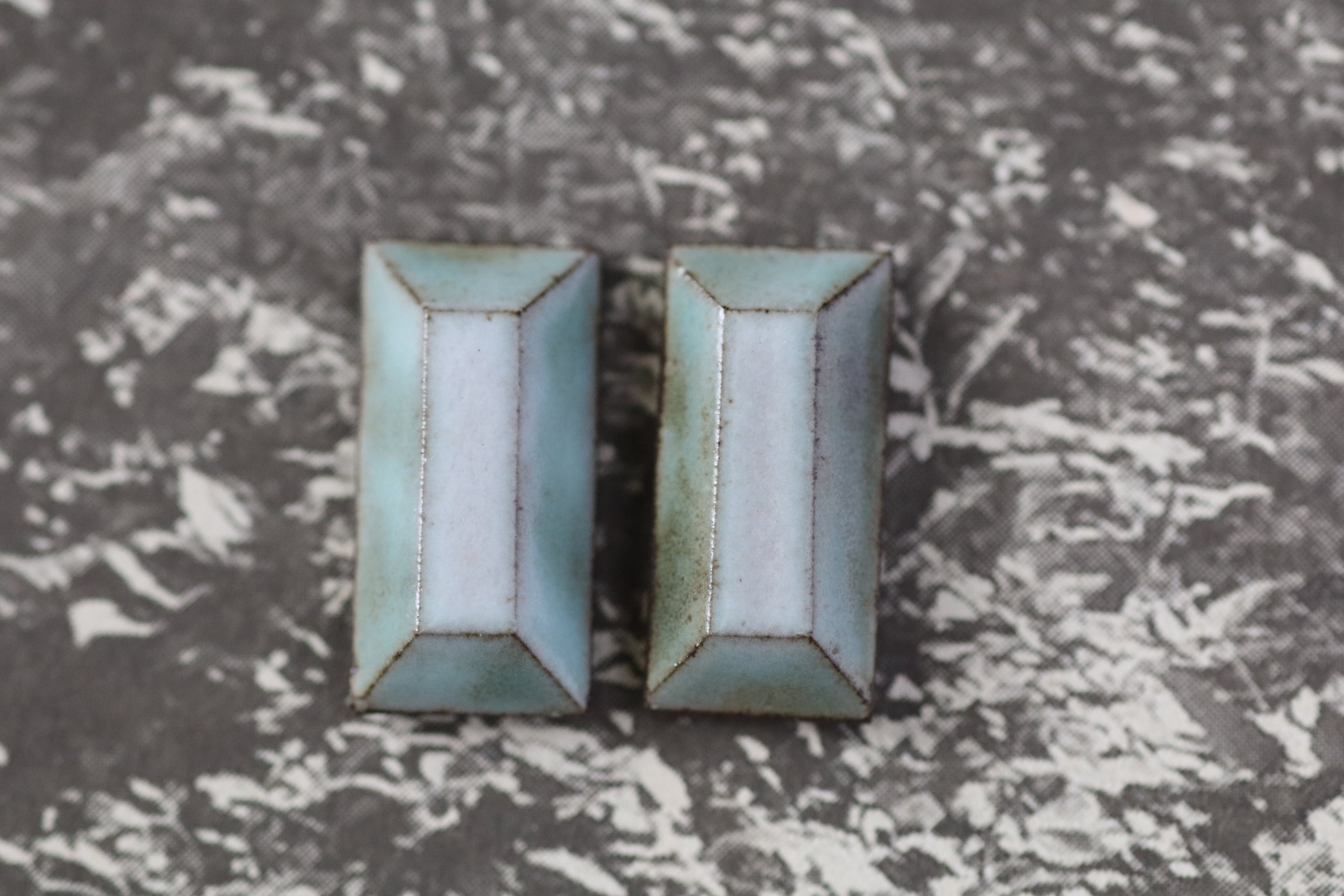 tile earrings - beveled rectangles