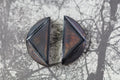 tile earrings - beveled half moons