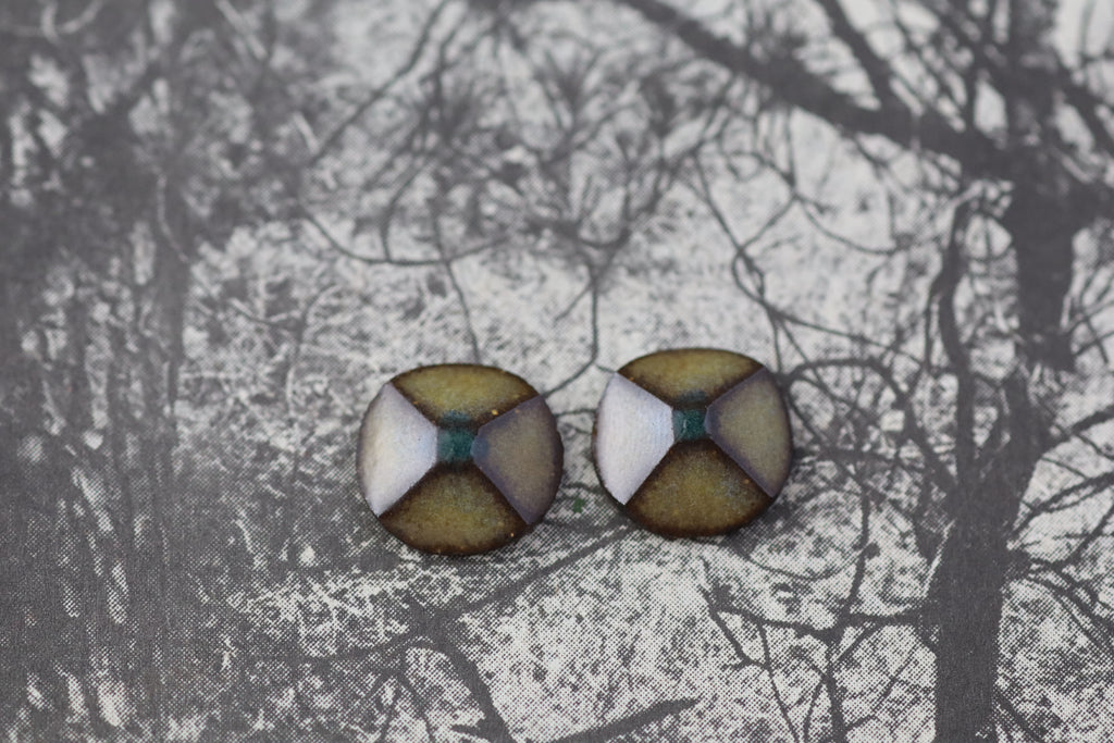 tile earrings - small beveled circles