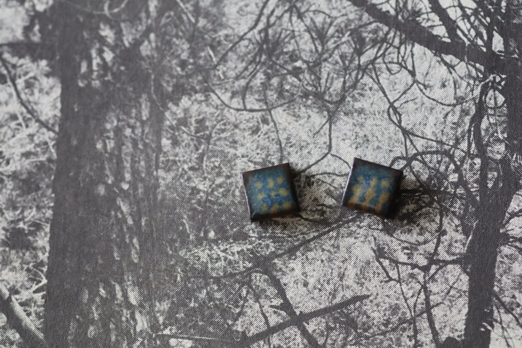 tile earrings - tiny squares