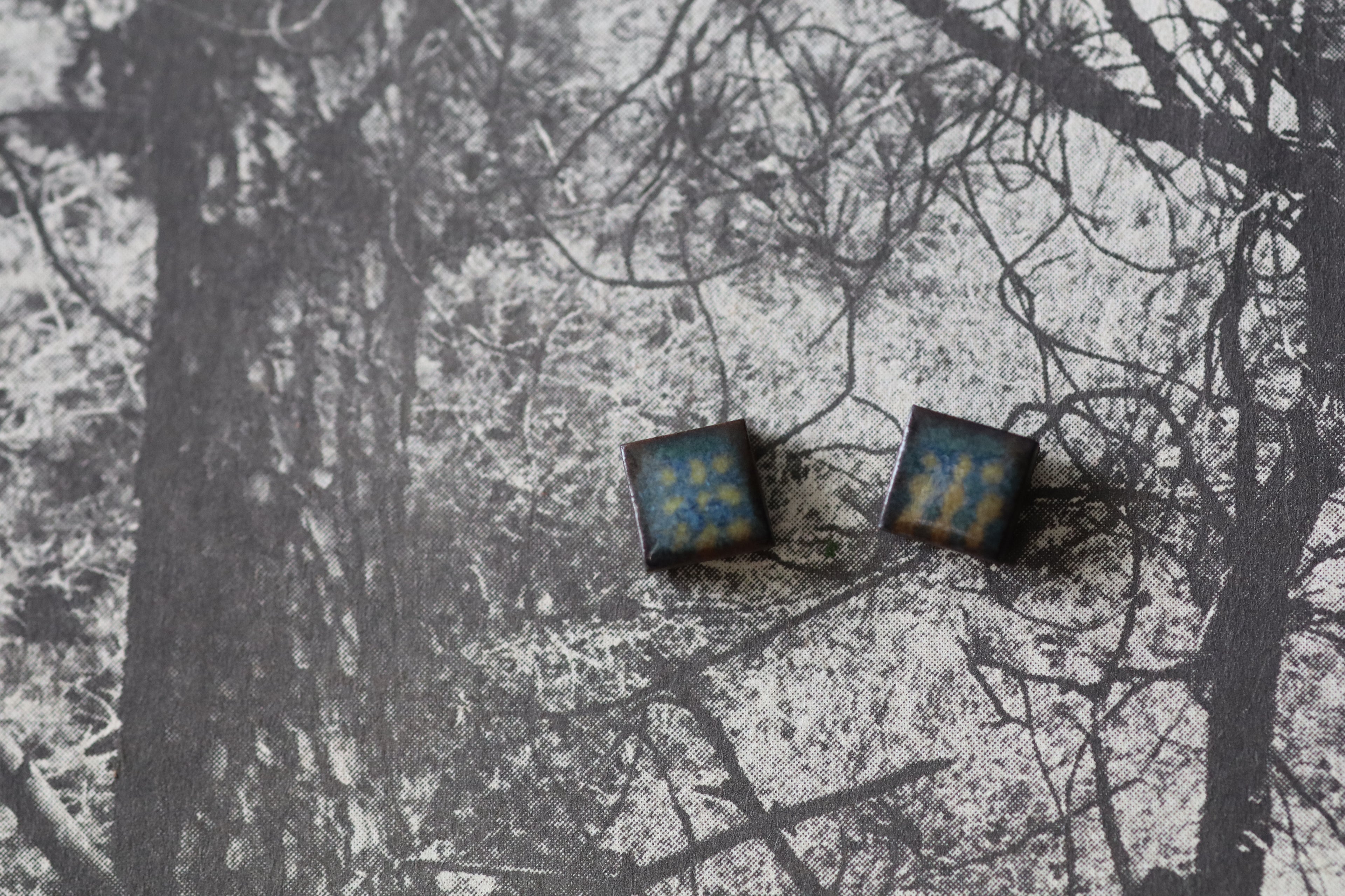 tile earrings - tiny squares