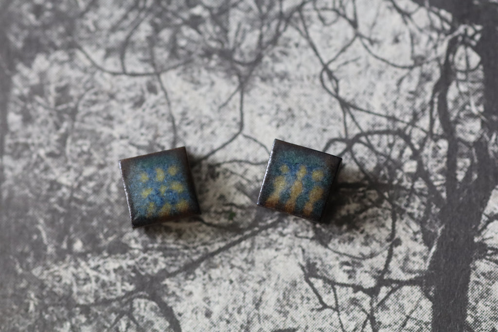 tile earrings - tiny squares