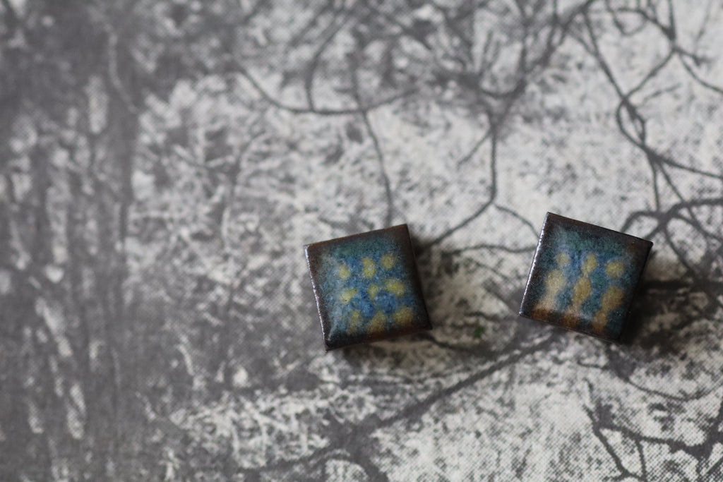 tile earrings - tiny squares