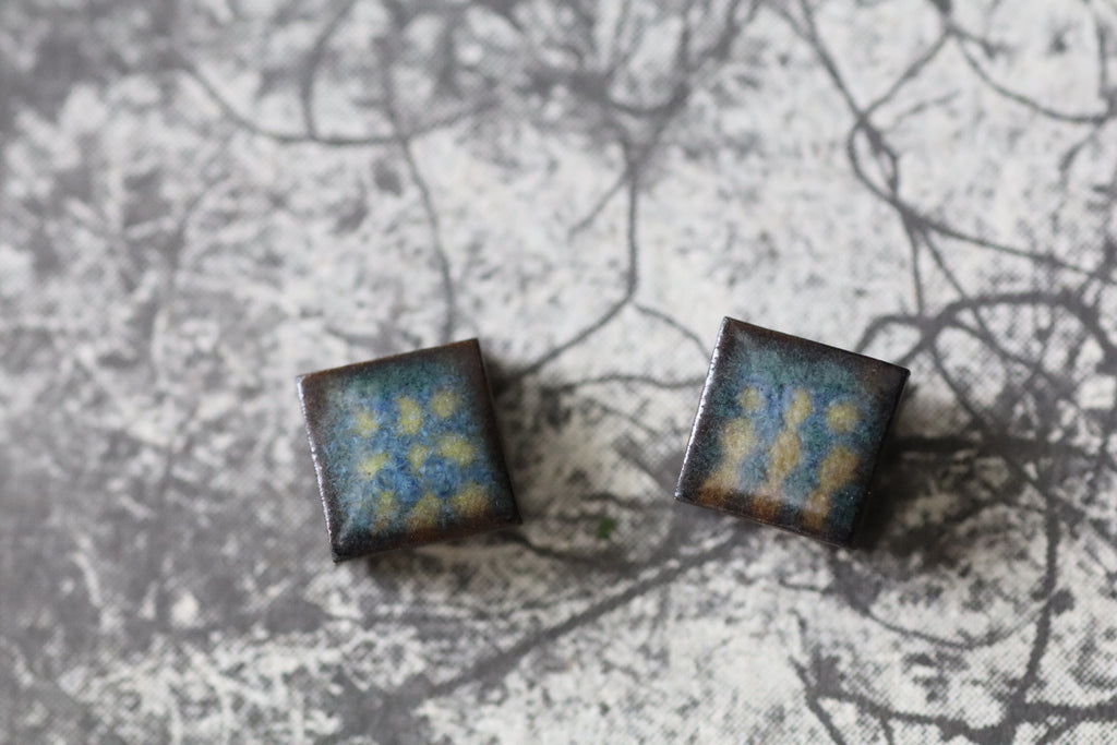 tile earrings - tiny squares