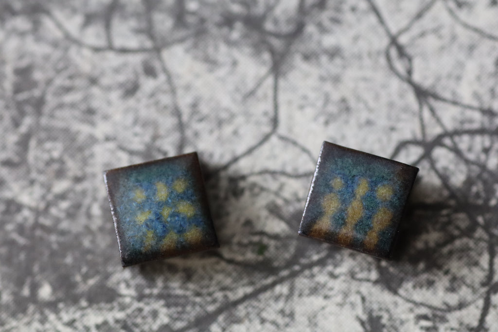 tile earrings - tiny squares