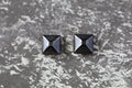 tile earrings - faceted tiny squares