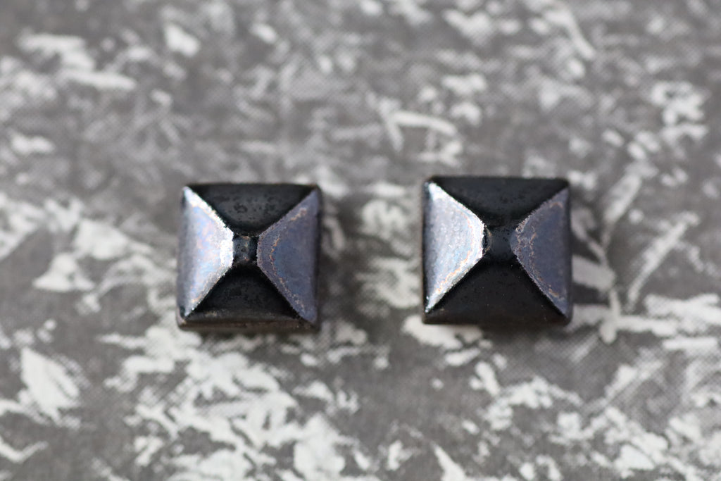 tile earrings - faceted tiny squares