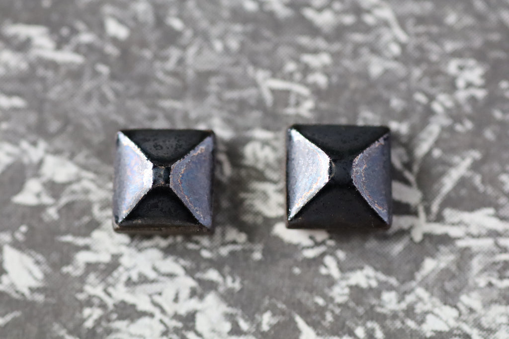 tile earrings - faceted tiny squares