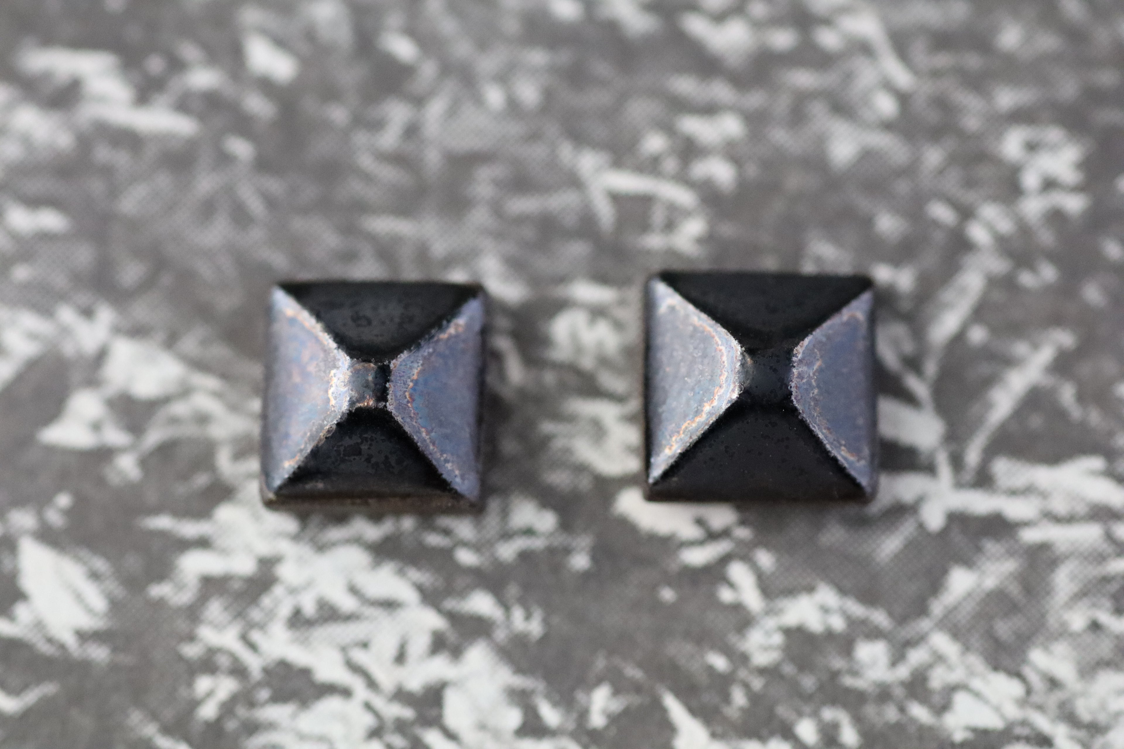tile earrings - faceted tiny squares