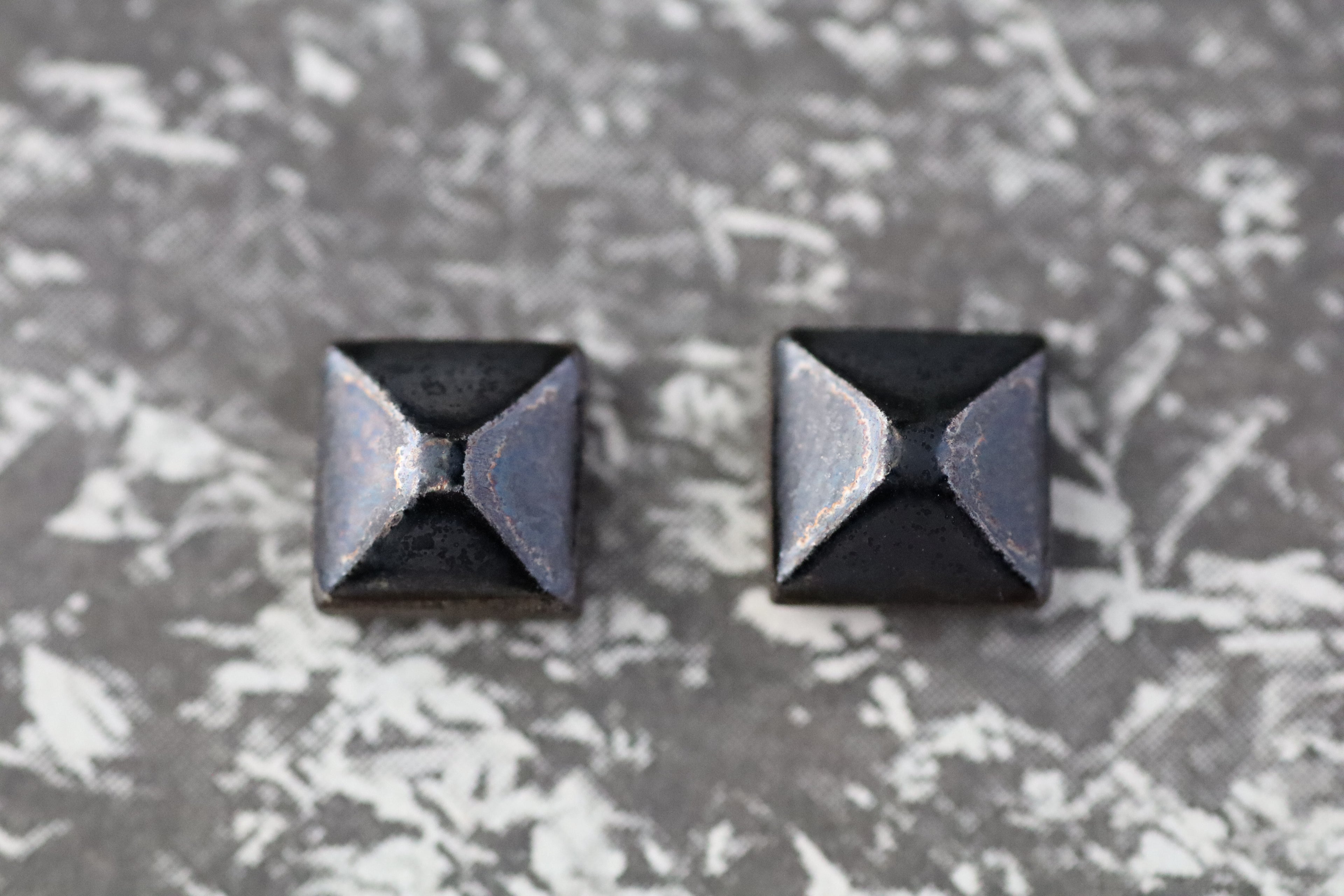 tile earrings - faceted tiny squares