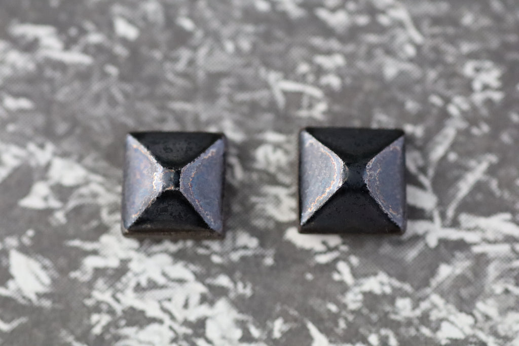 tile earrings - faceted tiny squares