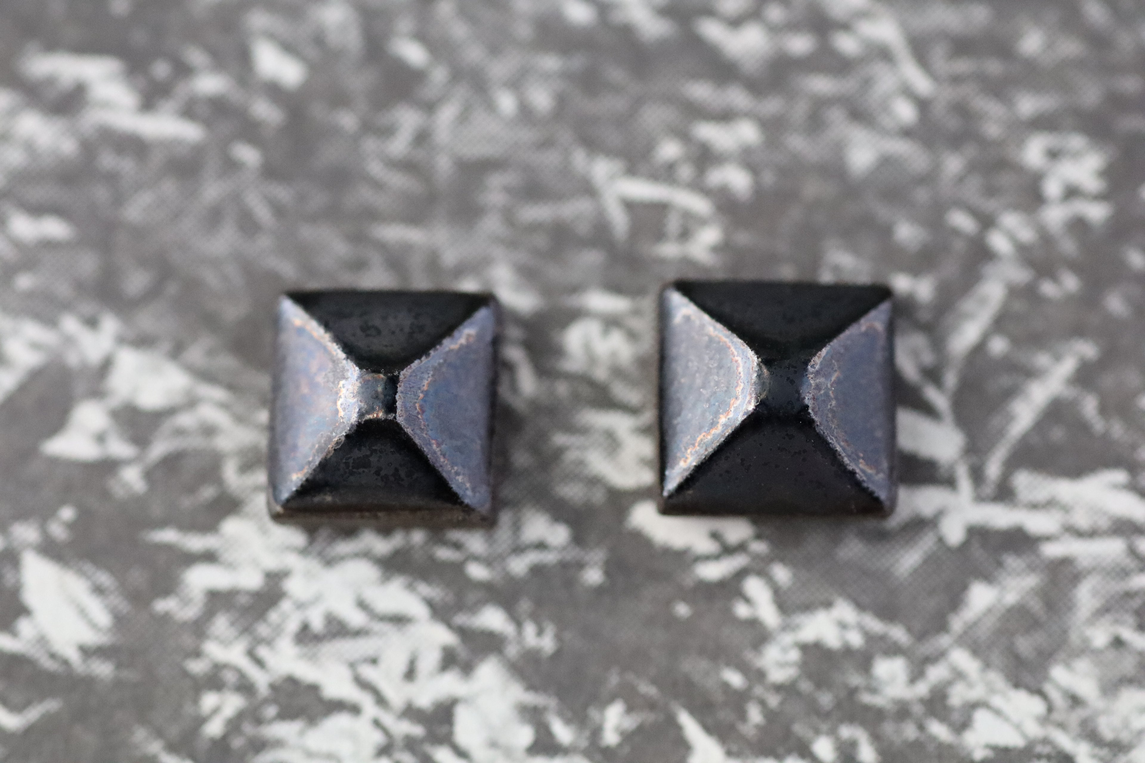 tile earrings - faceted tiny squares