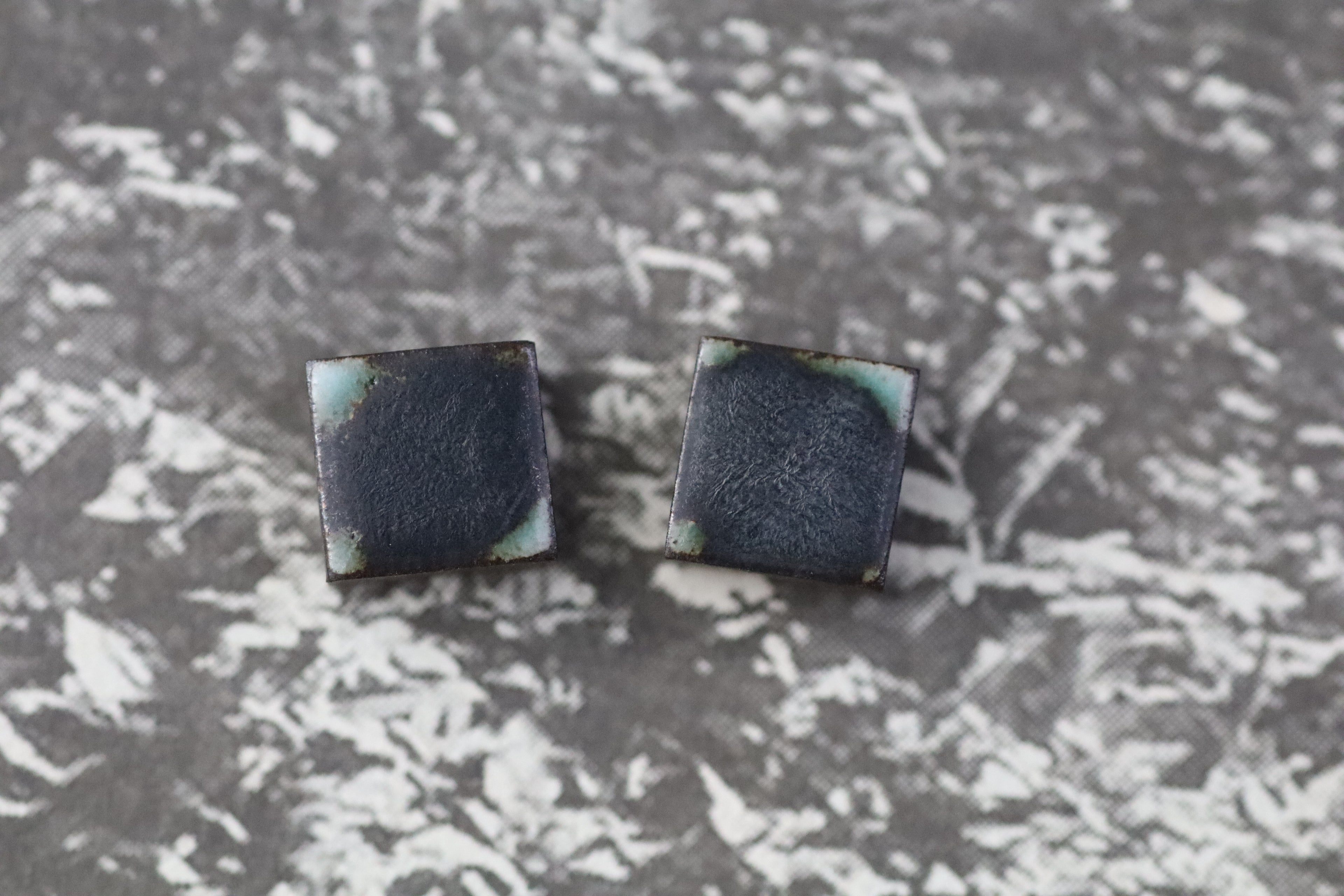 tile earrings - tiny squares