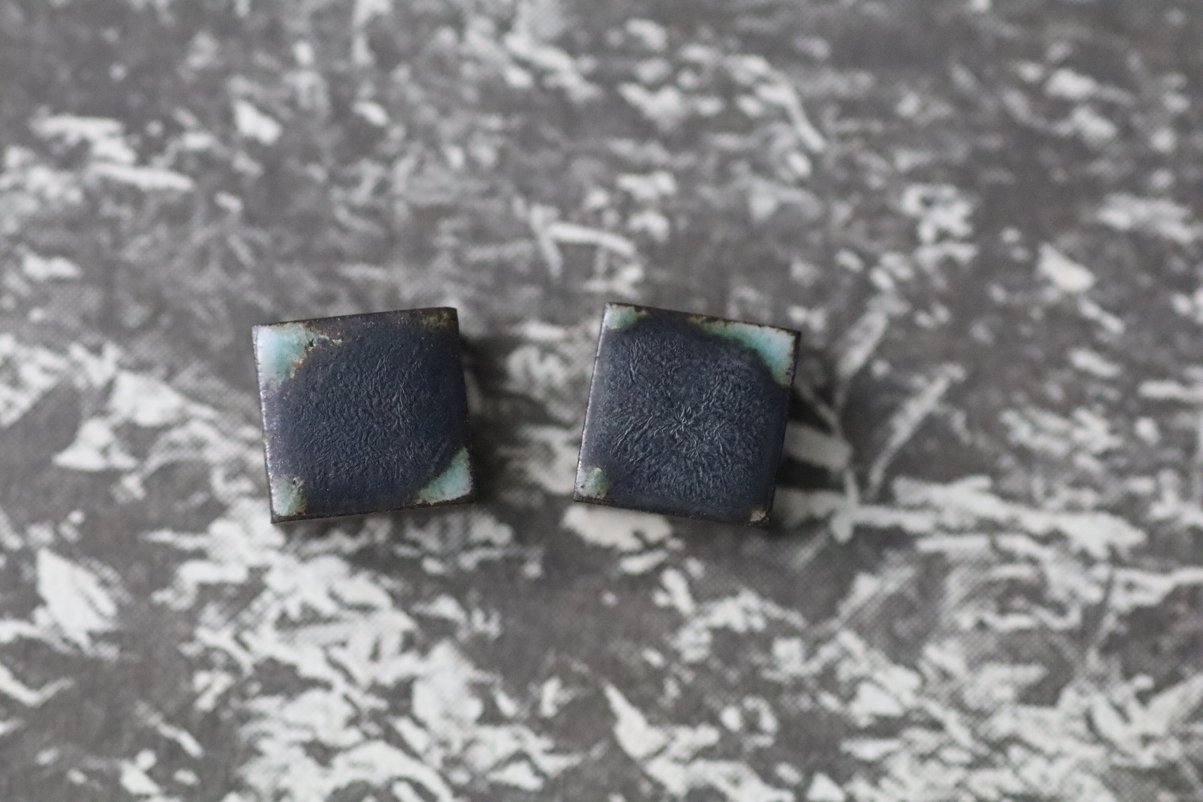 tile earrings - tiny squares