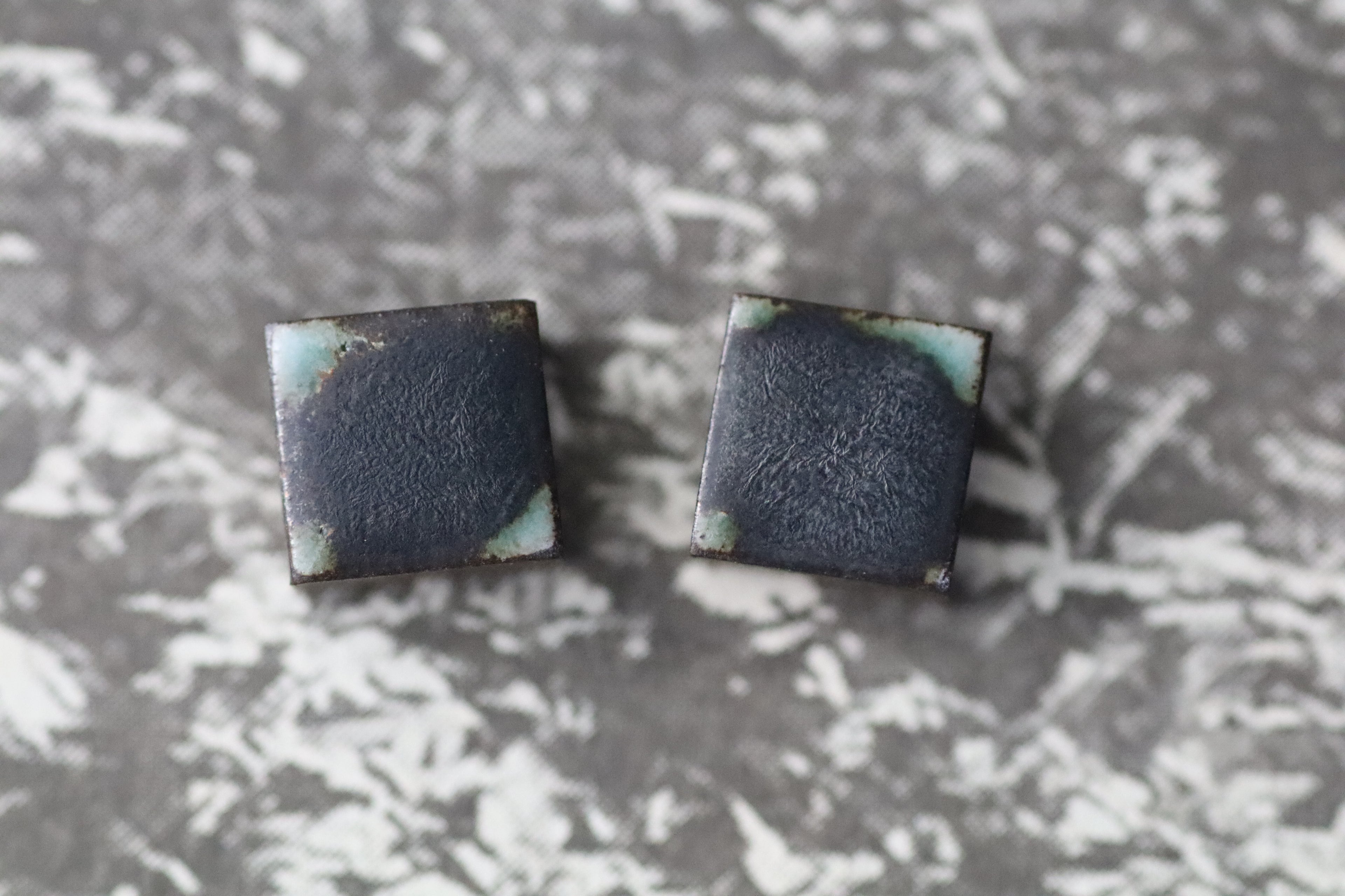 tile earrings - tiny squares
