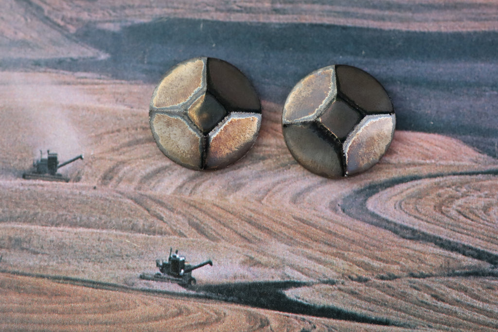 tile earrings - big beveled circles