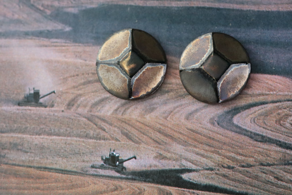 tile earrings - big beveled circles
