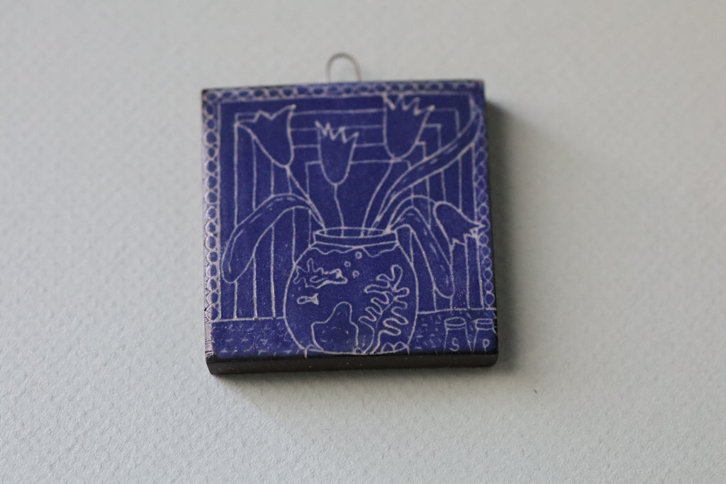fish bowl flowers tile