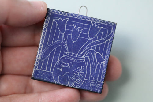 fish bowl flowers tile