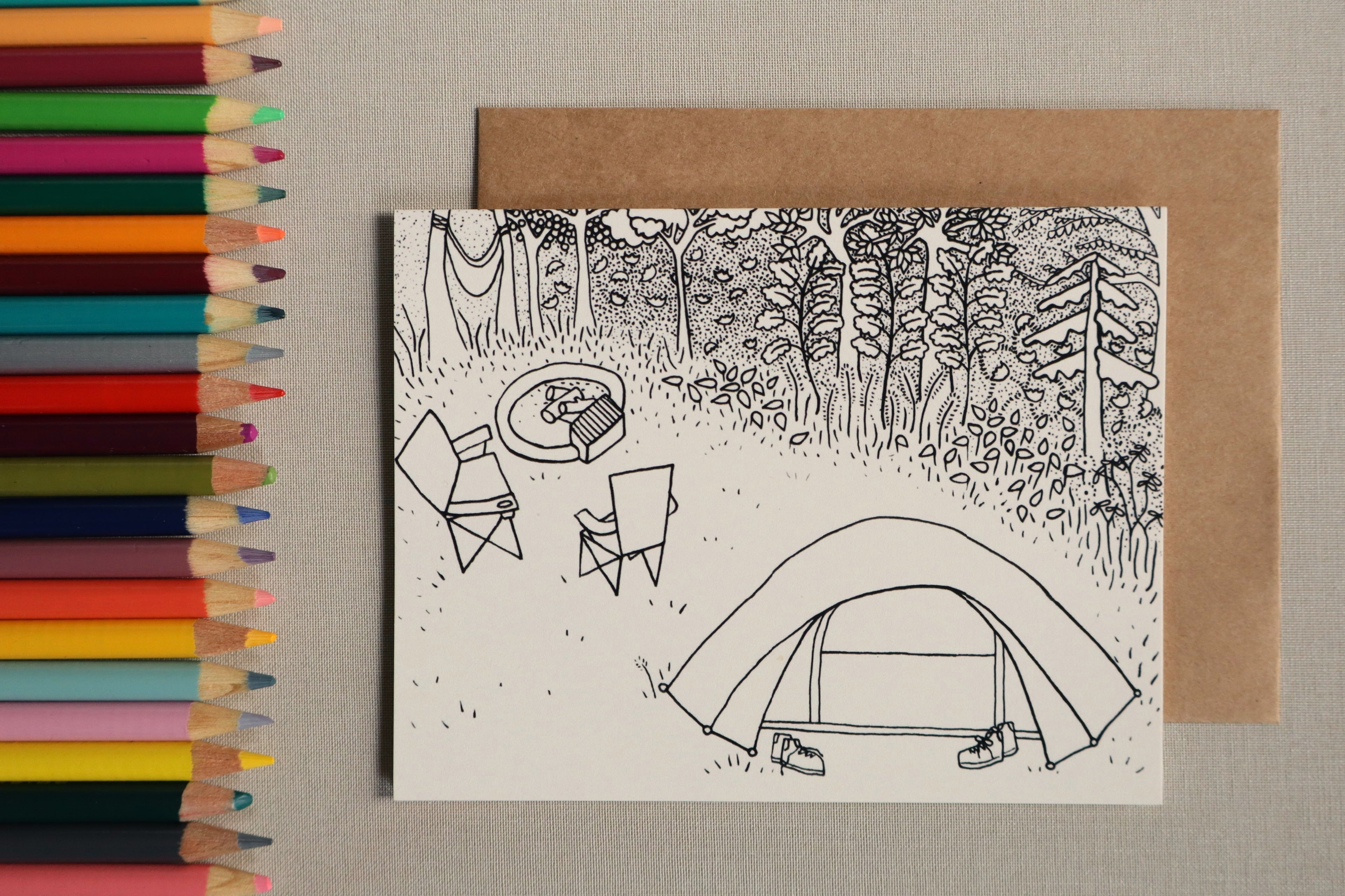 camping in the woods